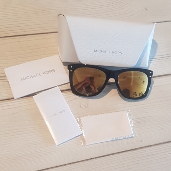 M KORS Polarized* MK2046 Lex Black/Gold - Picture 1 of 7